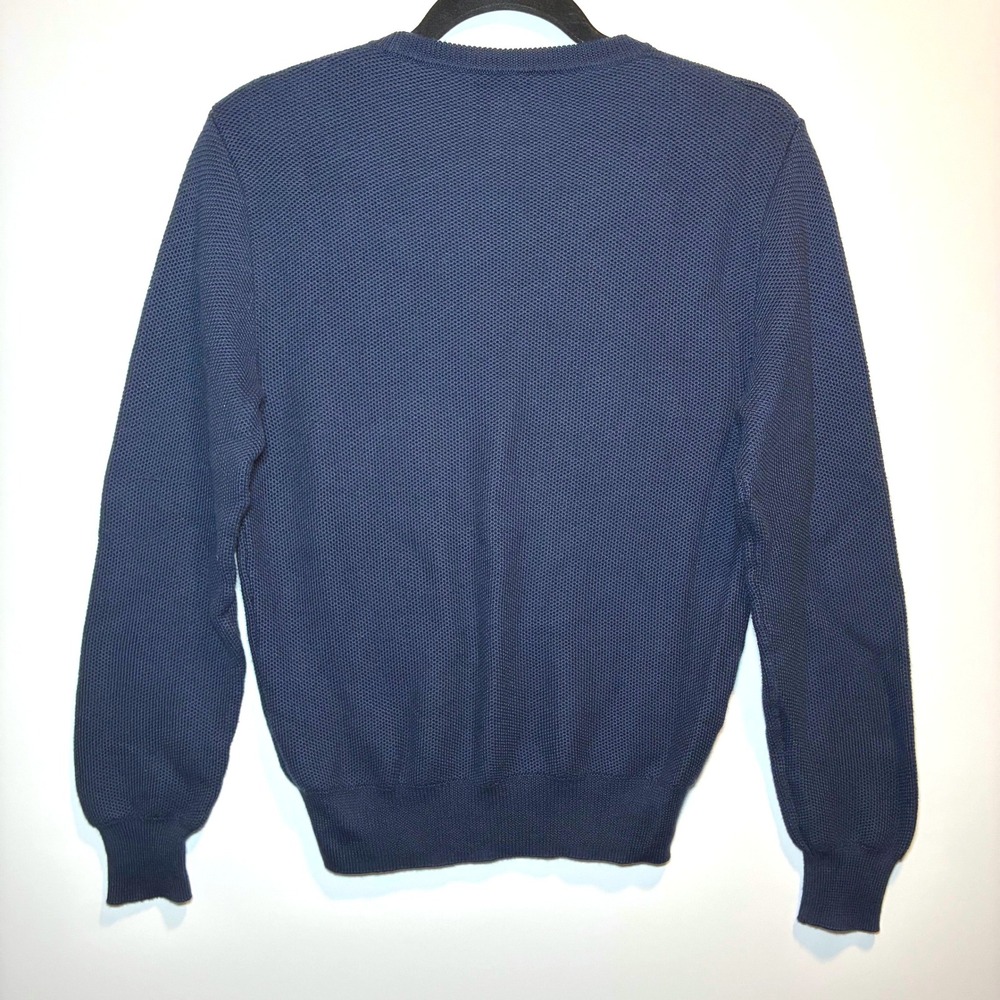 J.Crew Silk Cotton Knit Sweater Mens Medium Navy Lightweight Classic Academia - Picture 2 of 7